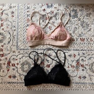 Urban Outfitters Out from Under lace bralettes nude black size S Small bundle